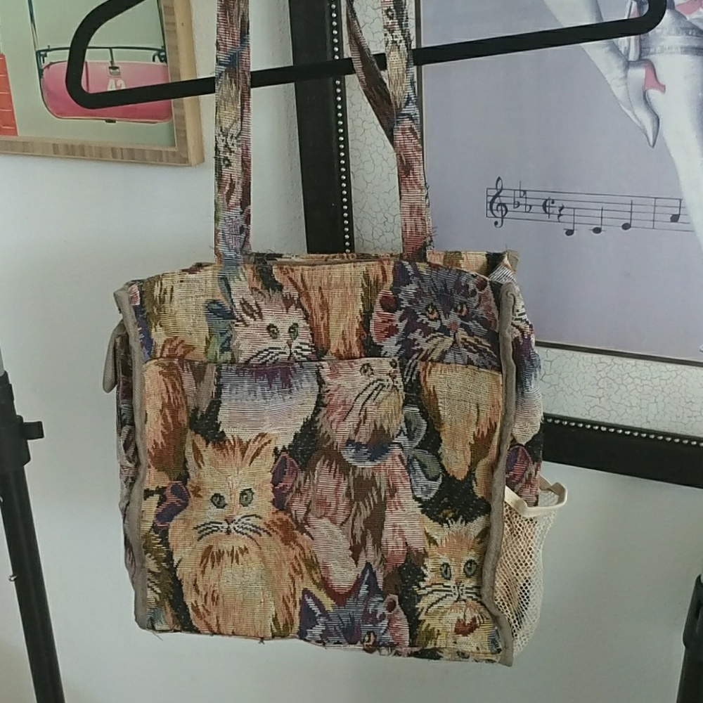 Cat tapestry purse